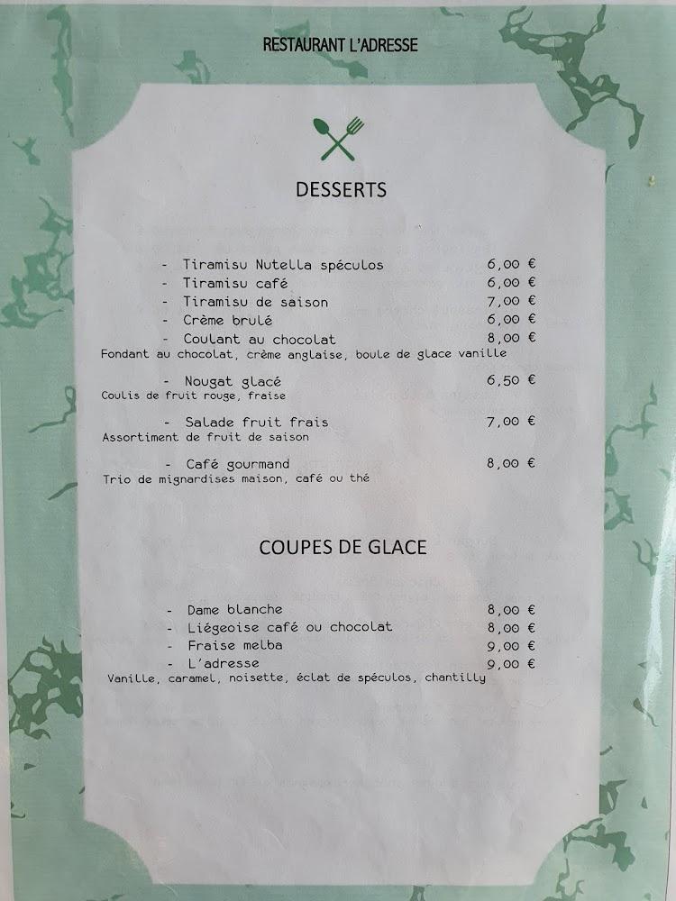 L'adresse - Menu Image 4